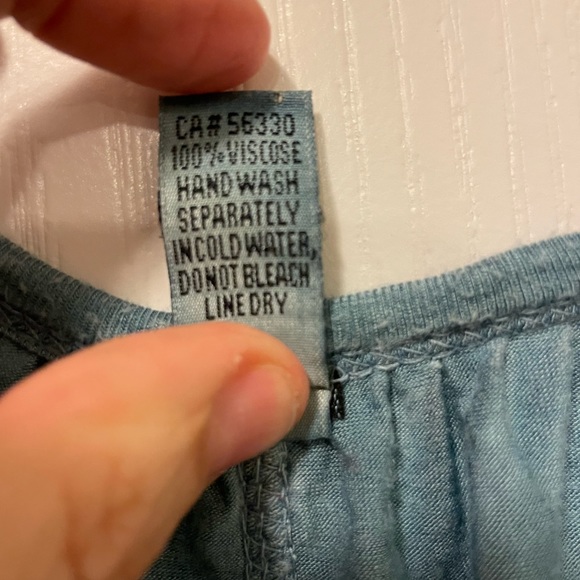 Baba oversized teal cotton top in boho style. - Picture 7 of 9